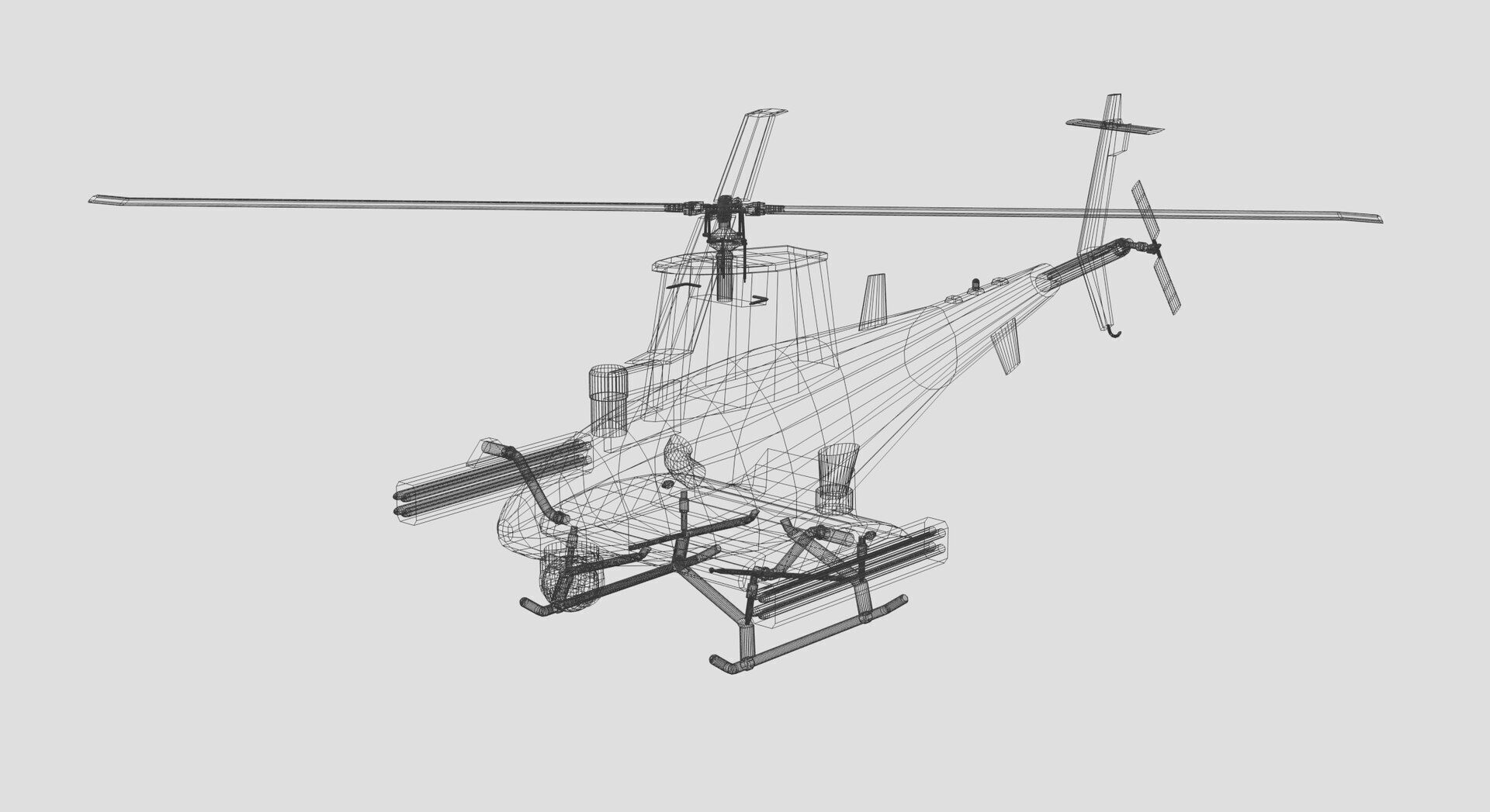 MQ-8b fire scout Low-poly 3D model_6