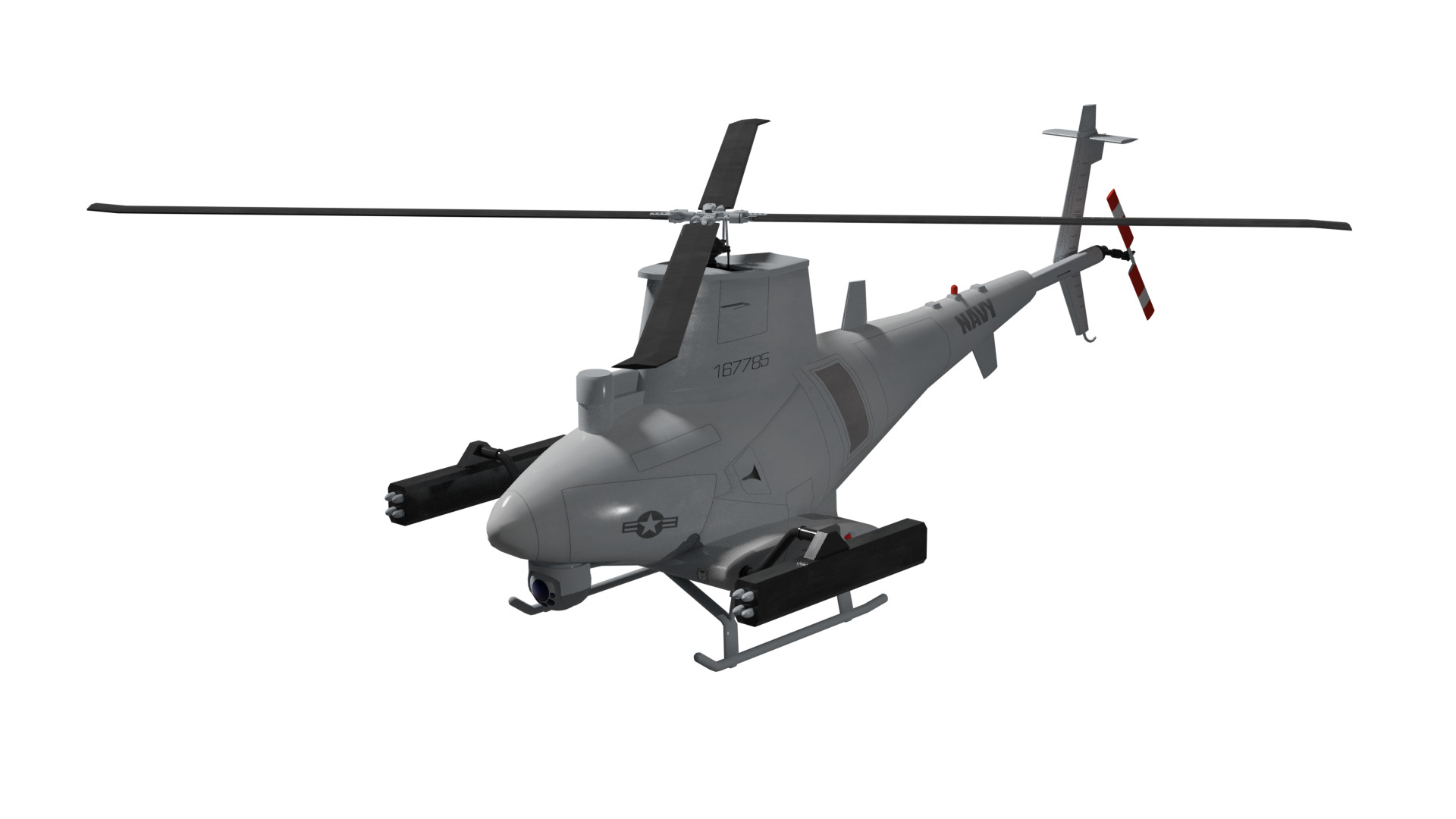 MQ-8b fire scout Low-poly 3D model_3