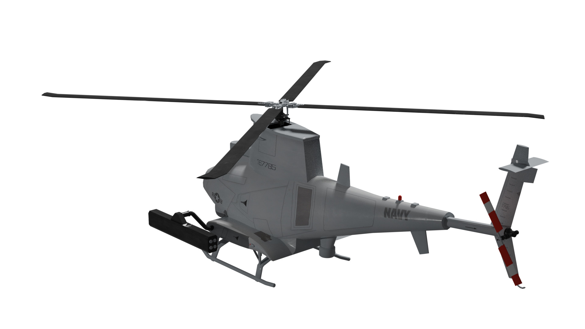 MQ-8b fire scout Low-poly 3D model_2