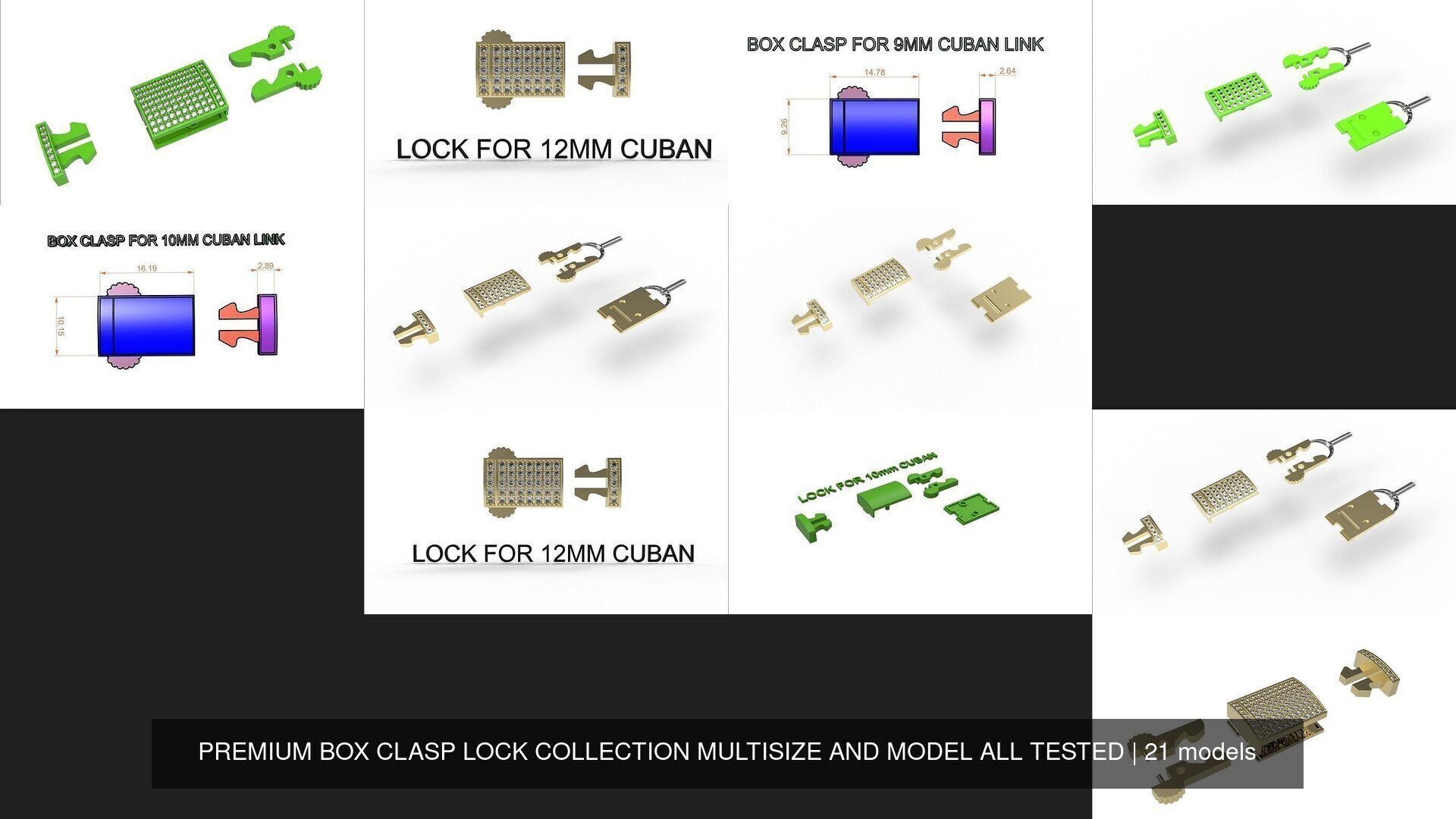 PREMIUM 22 BOX CLASP LOCK COLLECTION MULTISIZE  ALL TESTED _4