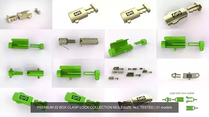 PREMIUM 22 BOX CLASP LOCK COLLECTION MULTISIZE  ALL TESTED