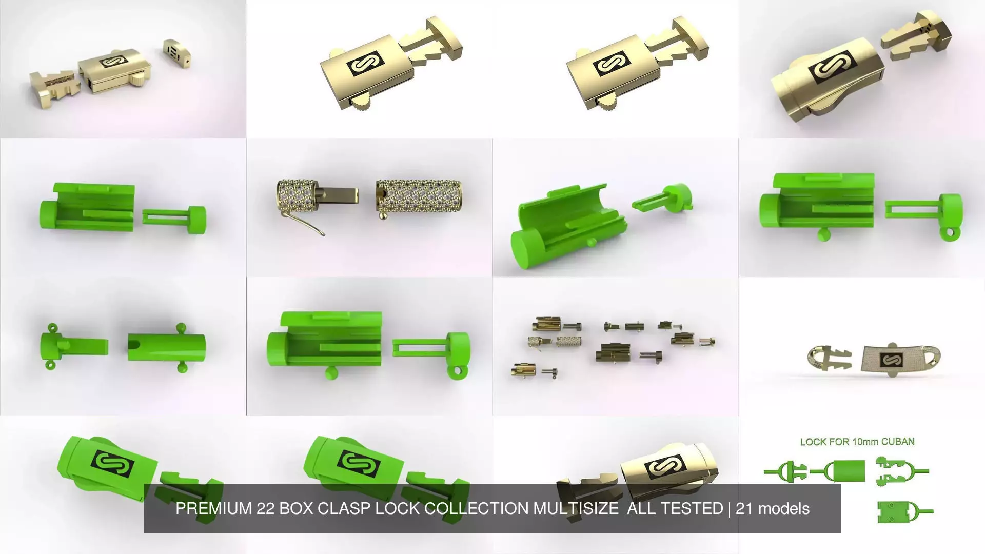 PREMIUM 22 BOX CLASP LOCK COLLECTION MULTISIZE  ALL TESTED _1