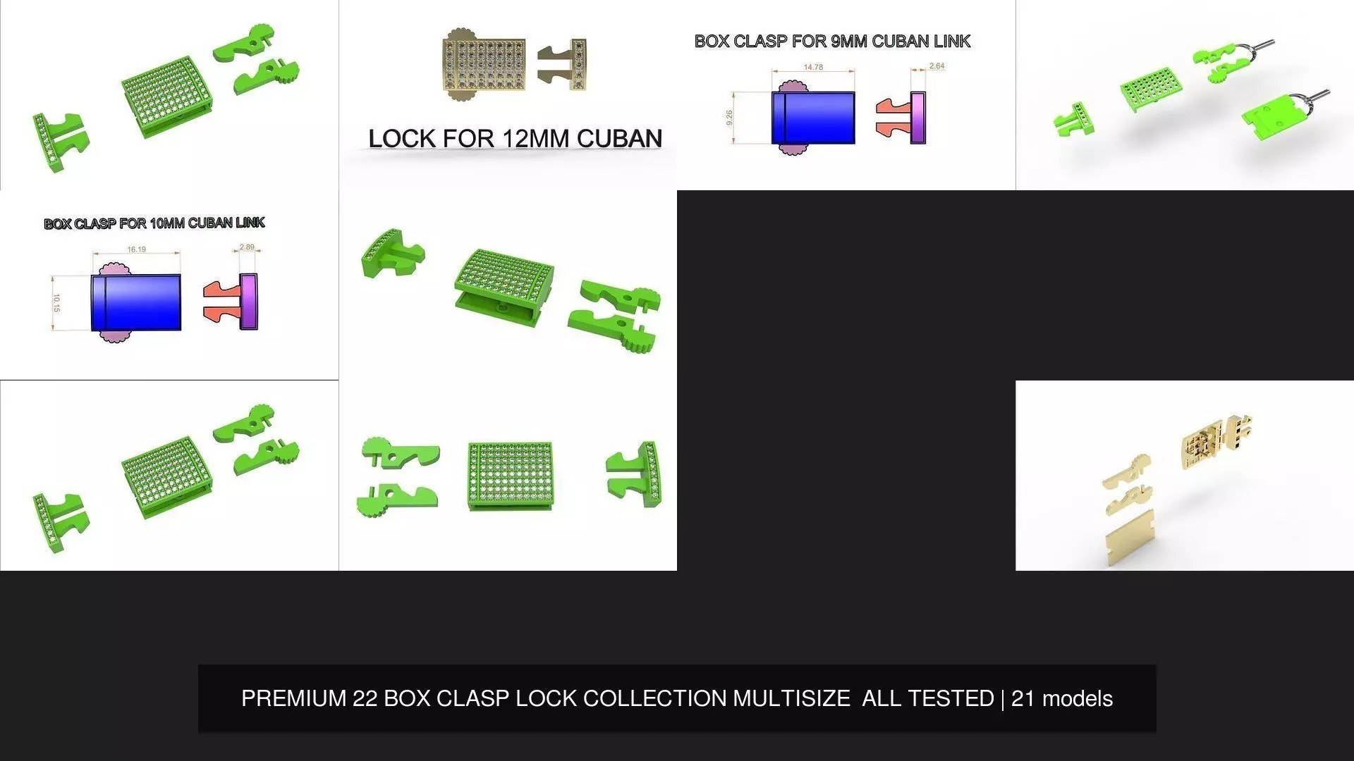 PREMIUM 22 BOX CLASP LOCK COLLECTION MULTISIZE  ALL TESTED _3