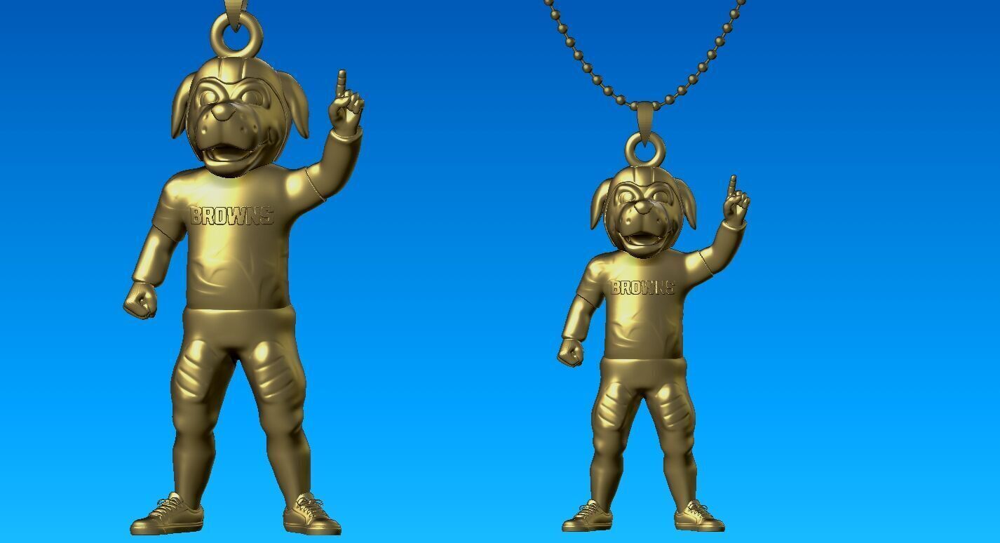 NFL - Necklaces CLEVELAND BROWNS- Hanging Figurine - 3D print 3D print model_1