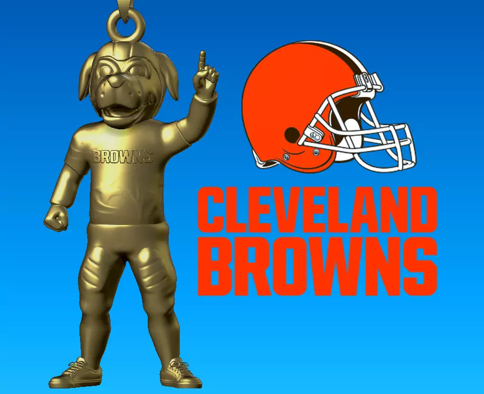NFL - Necklaces CLEVELAND BROWNS- Hanging Figurine - 3D print 3D print model_0