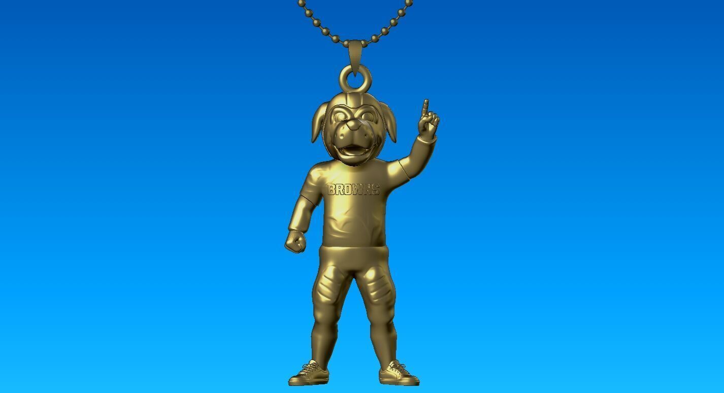 NFL - Necklaces CLEVELAND BROWNS- Hanging Figurine - 3D print 3D print model_2