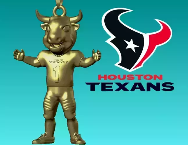 NFL - Necklaces HOUSTON TEXANS FB - Hanging Figurine - 3D print