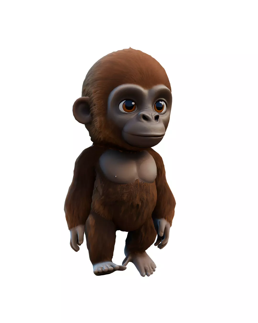 Baby Gorila Low-poly 3D model_0