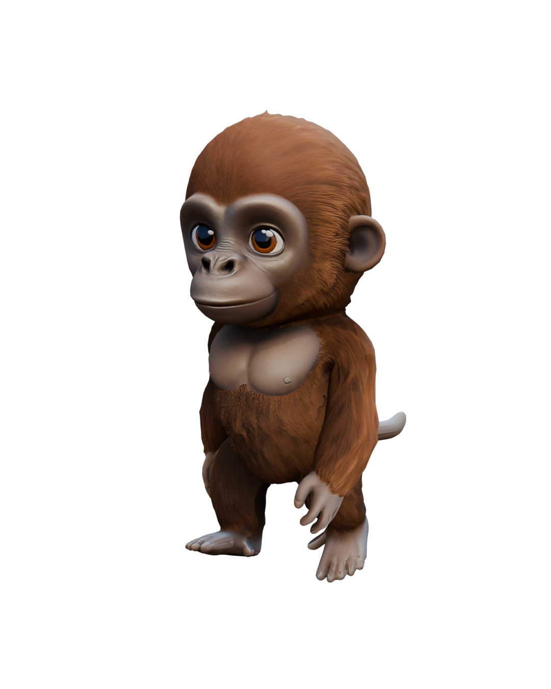 Baby Gorila Low-poly 3D model_1