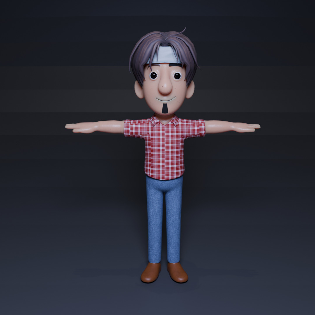 Cartoon Rigged 3D Boy Character   3D model_1
