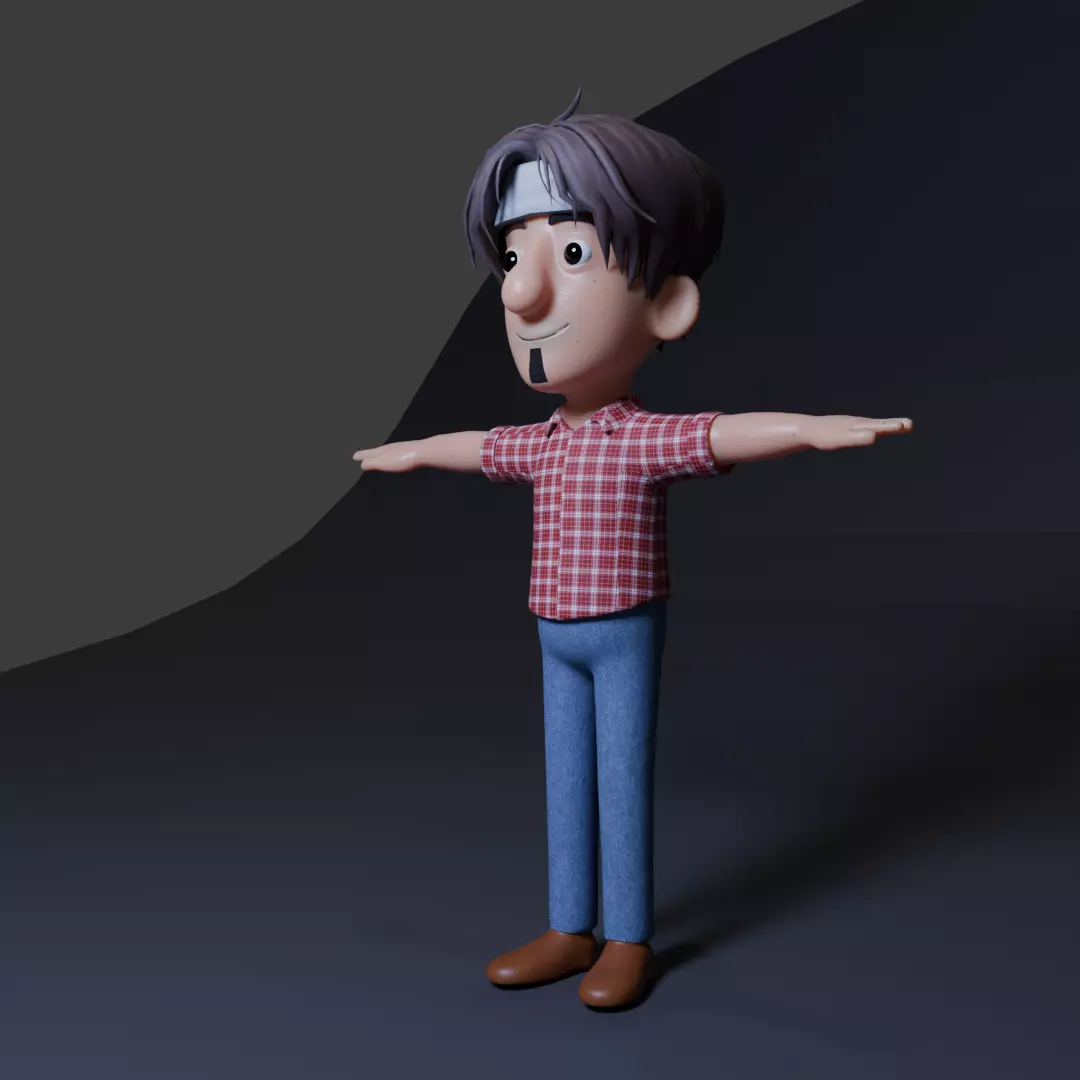 Cartoon Rigged 3D Boy Character   3D model_0