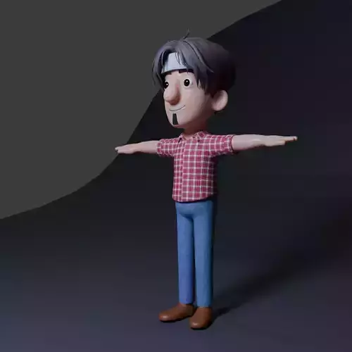Cartoon Rigged 3D Boy Character   3D model