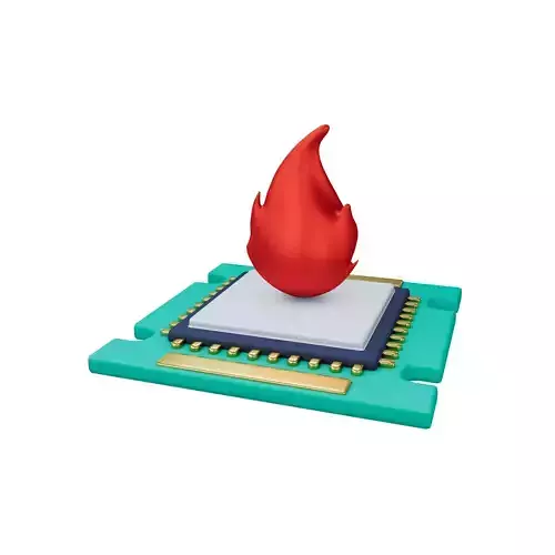 CPU Burn Icon v1 001 Low-poly 3D model