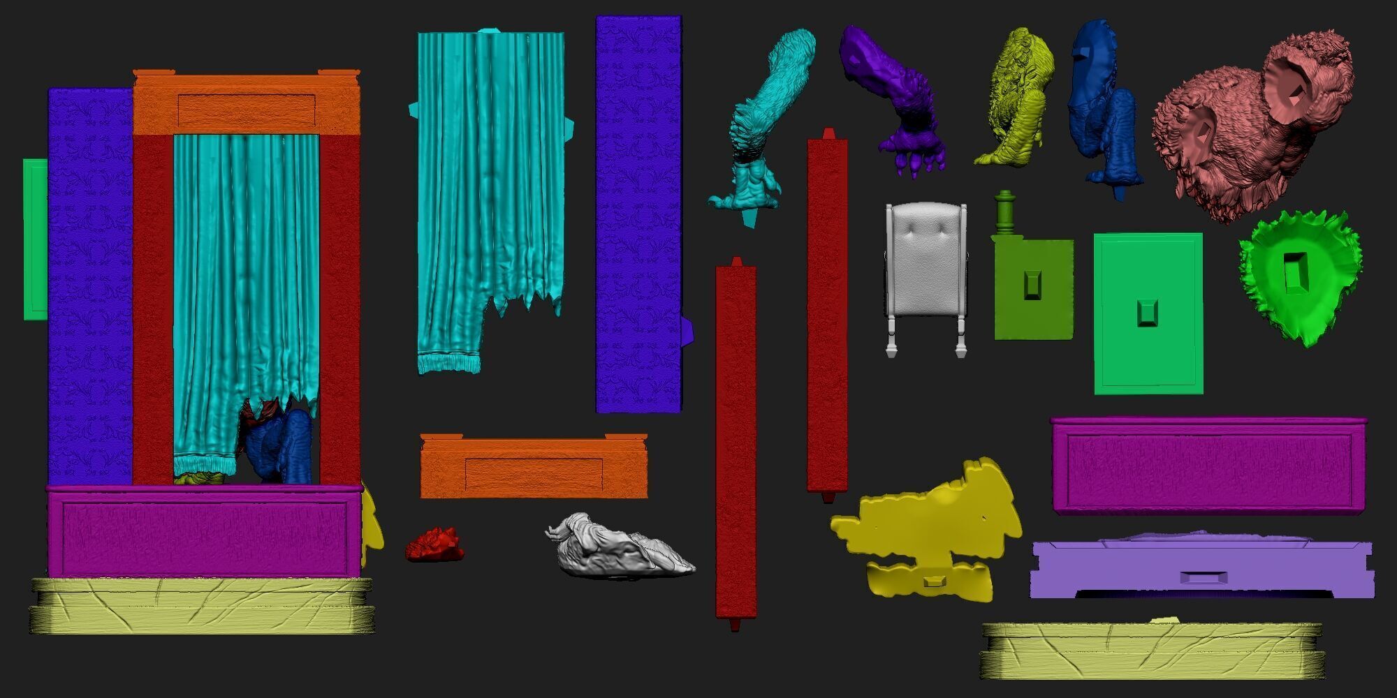 AN AMERICAN WEREWOLF IN LONDON      VICTIM DIORAMA  3D print model_9