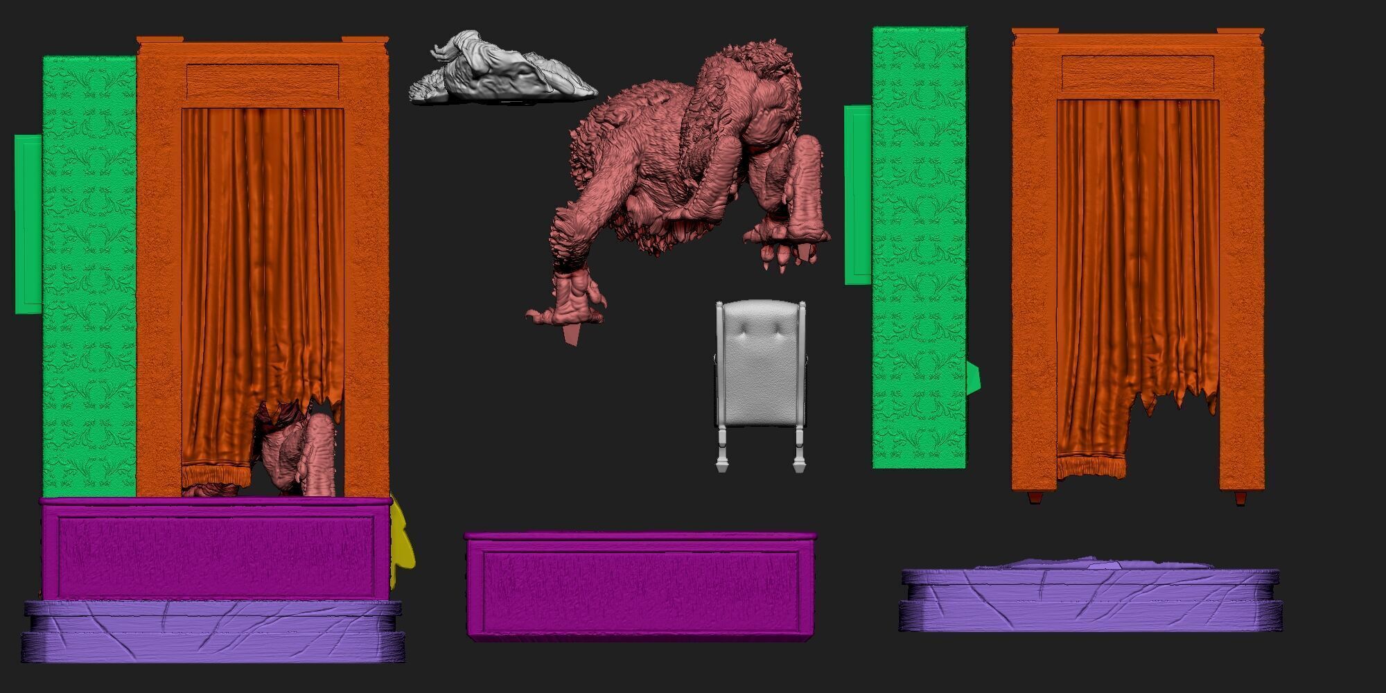 AN AMERICAN WEREWOLF IN LONDON      VICTIM DIORAMA  3D print model_6