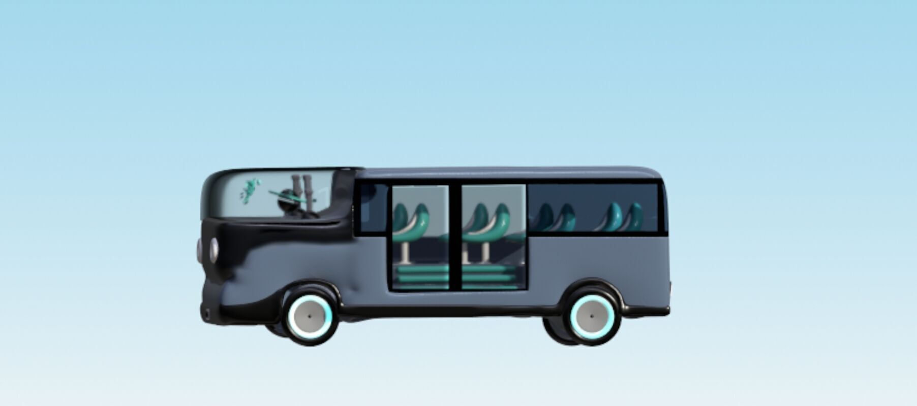 FutureCity Bus Stop Low-poly 3D model_2