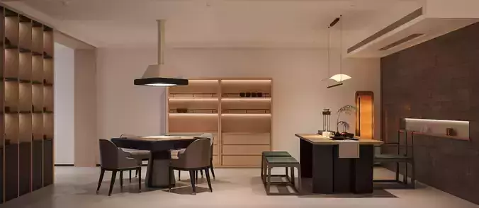 Basement Tea Room and Game Lounge 3D model