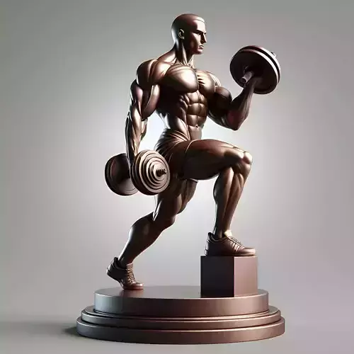 Muscular Figure Lifting Dumbbell 3D print model
