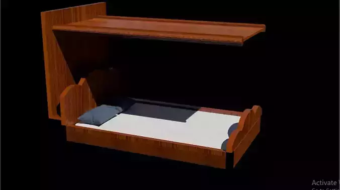 A new wooden Bed model with no legs structure 