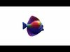 3d Render Rainbow Colored Painting Rainbow Fish 3D model_1