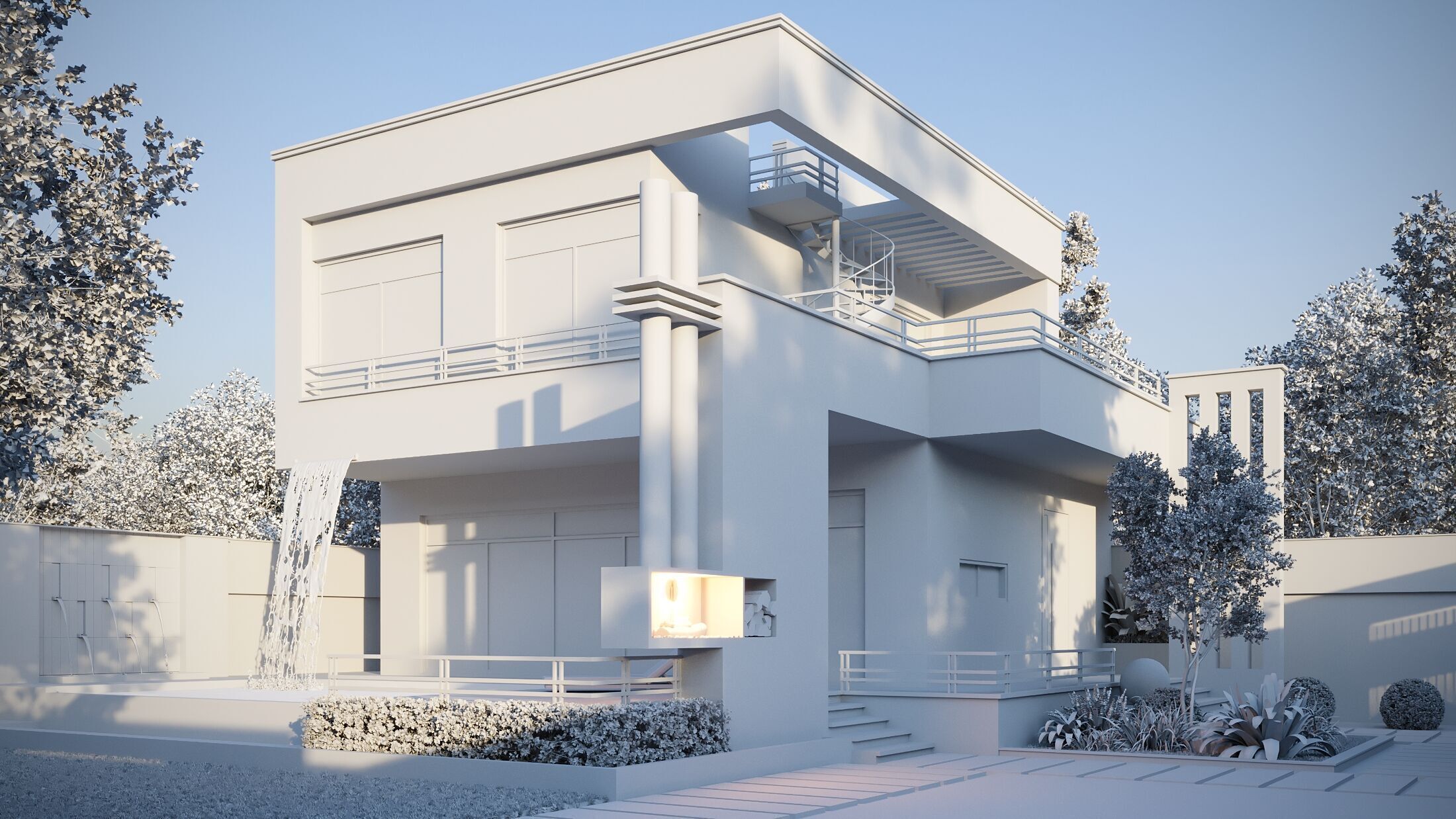 Cube Villa 3D model_8