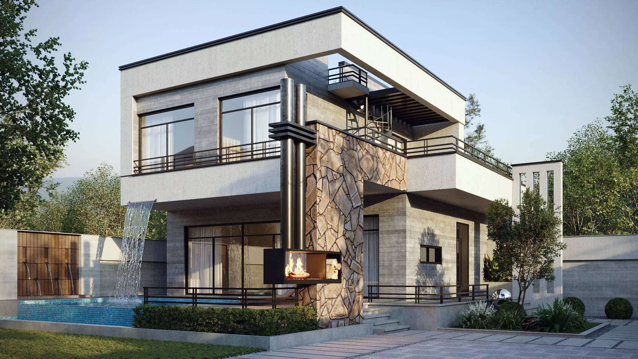 Cube Villa 3D model_0