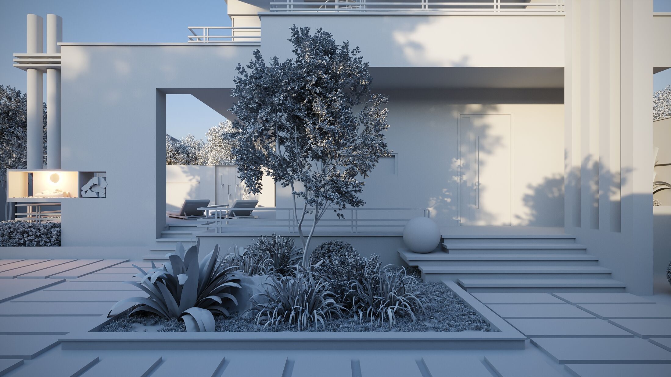 Cube Villa 3D model_9