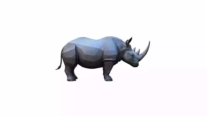 3d Render Lone Rhino In The Savanah