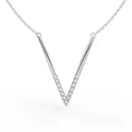 V Shape Diamond Bar Pendant
