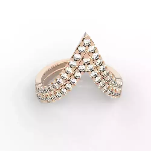 Geometric V Shape Diamond Ring