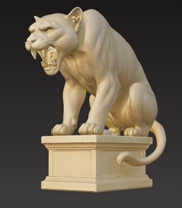 Wild Lioness Statue 3D Printable FBX STL OBJ 3D print model_7
