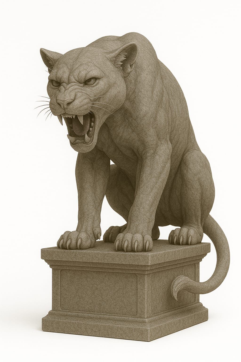 Wild Lioness Statue 3D Printable FBX STL OBJ 3D print model_5