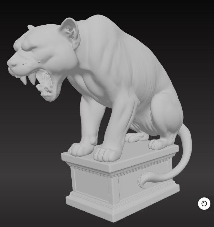 Wild Lioness Statue 3D Printable FBX STL OBJ 3D print model_2
