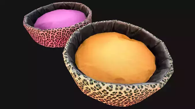 Pet Bed for Cat and Dog with Leopard Print Low-poly 3D model