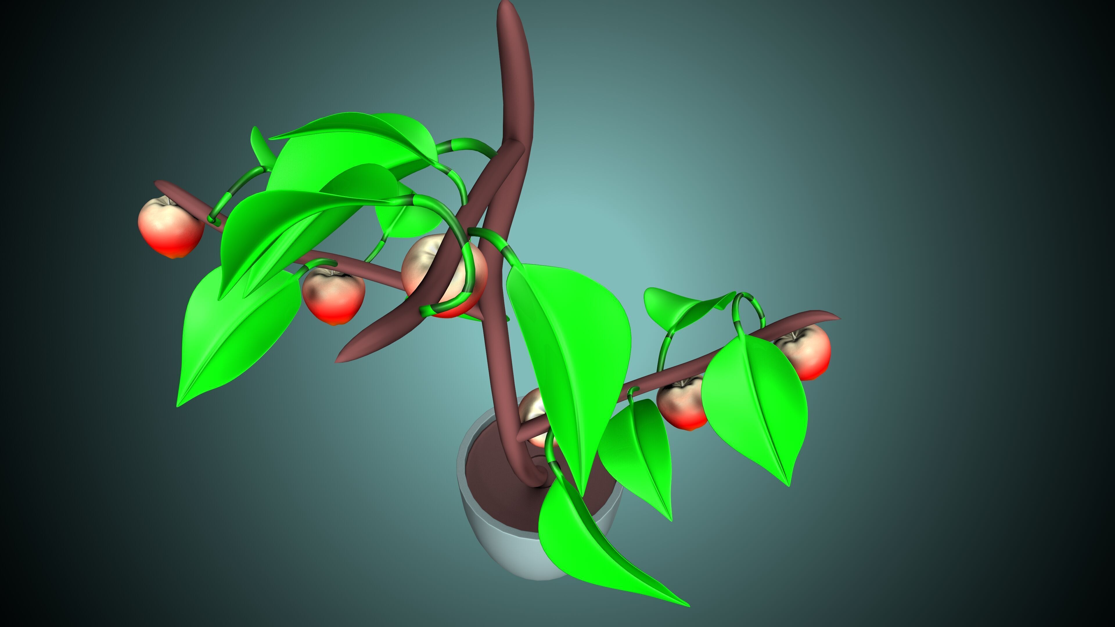 Apple plant 3D model_1