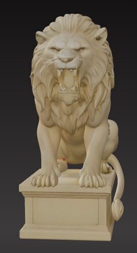 Wild Lion Statue 3D Printable FBX STL OBJ 3D print model_7