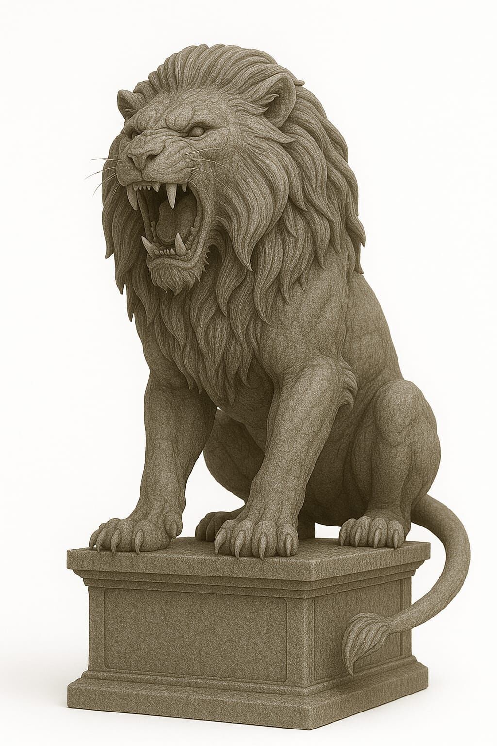 Wild Lion Statue 3D Printable FBX STL OBJ 3D print model_1