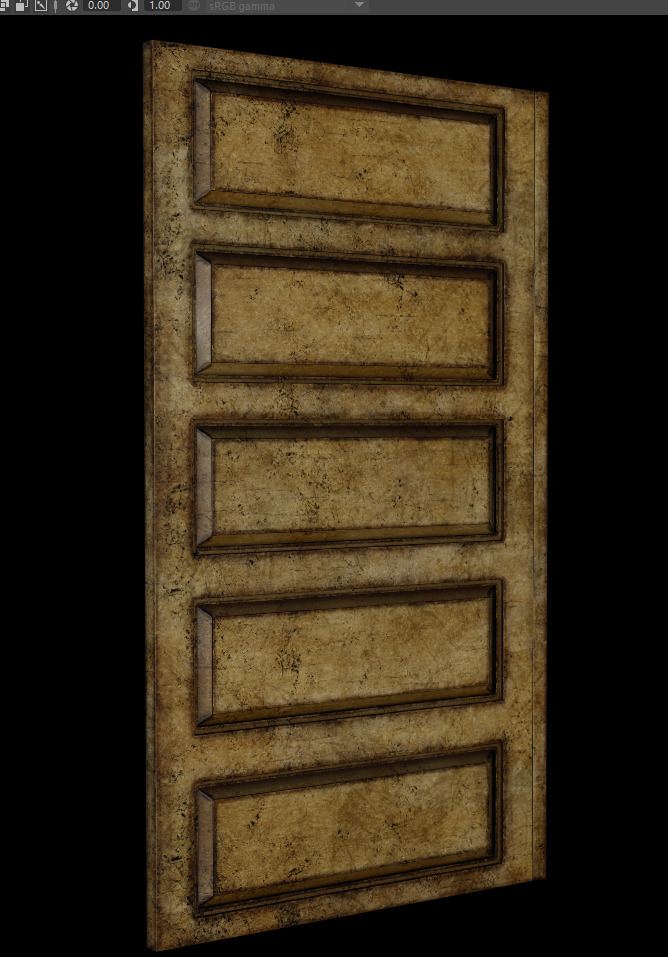 Wooden Door Low-poly 3D model_6