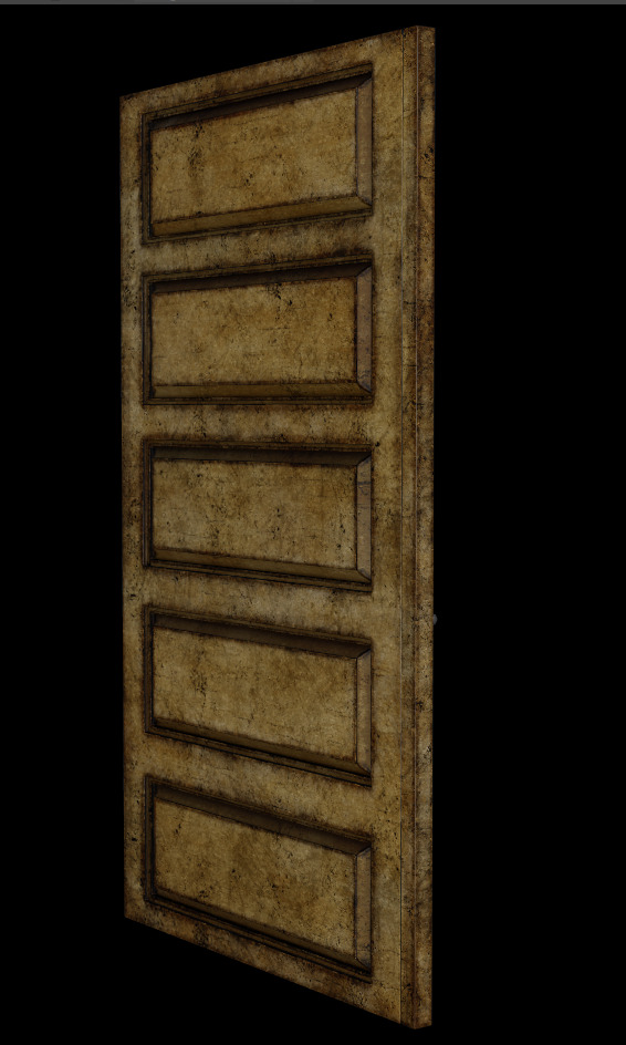 Wooden Door Low-poly 3D model_5