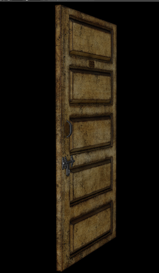 Wooden Door Low-poly 3D model_3