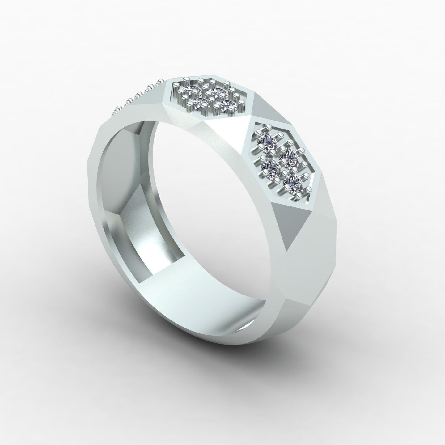 Facet ring 04 3D print model_2