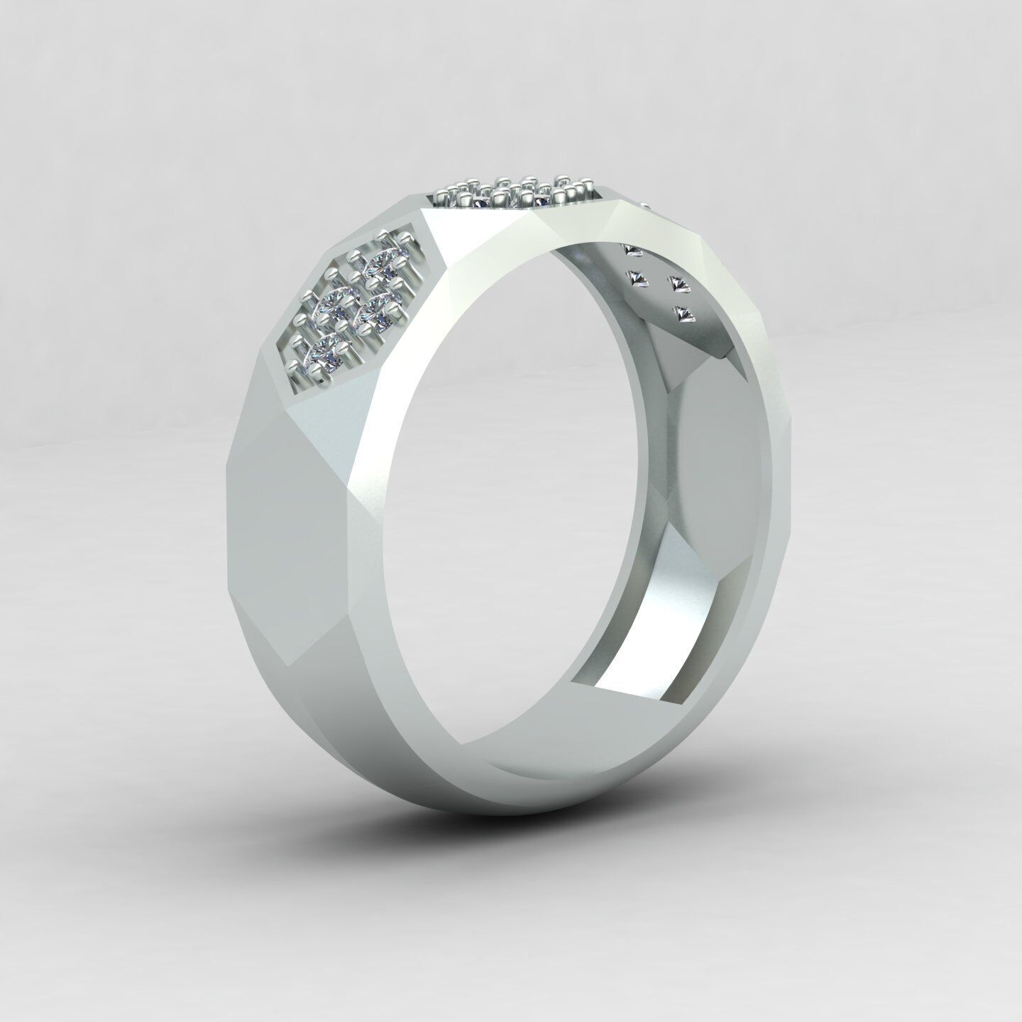 Facet ring 04 3D print model_3