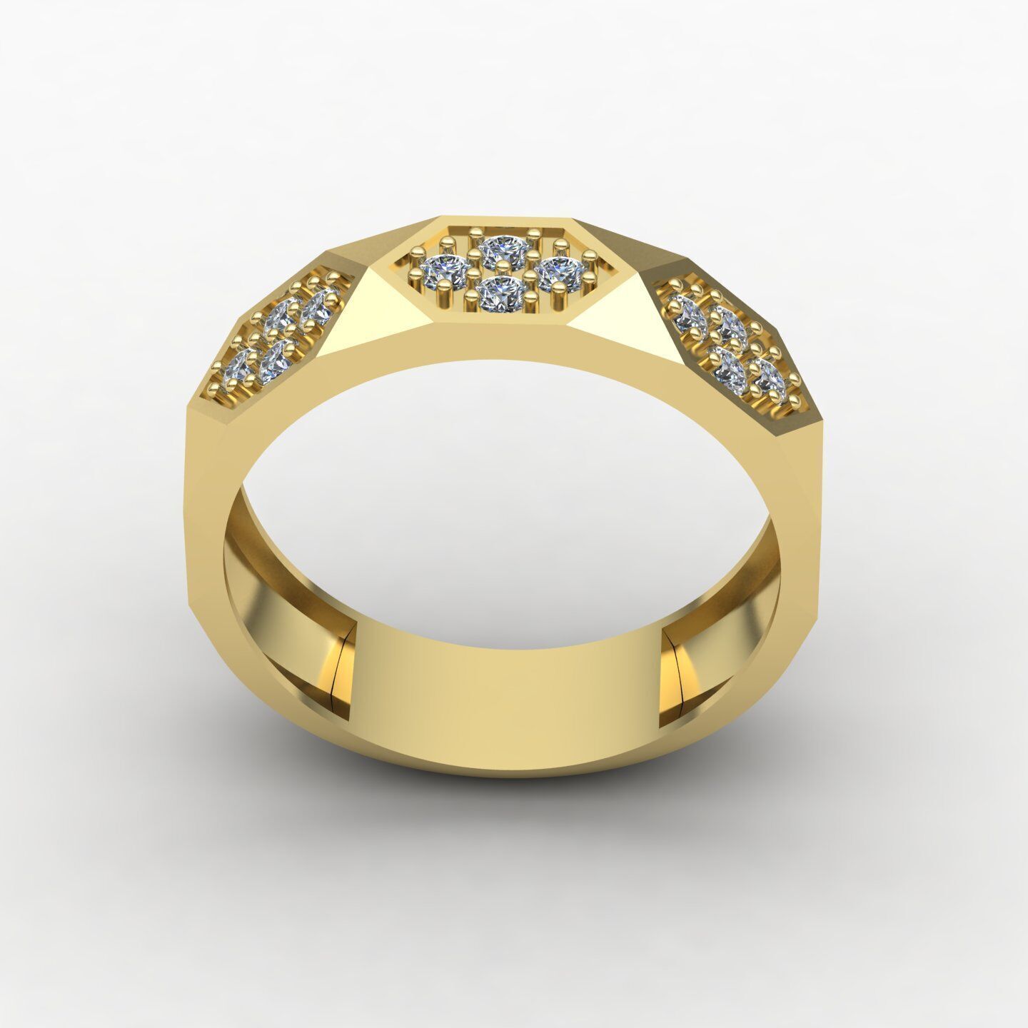 Facet ring 04 3D print model_1