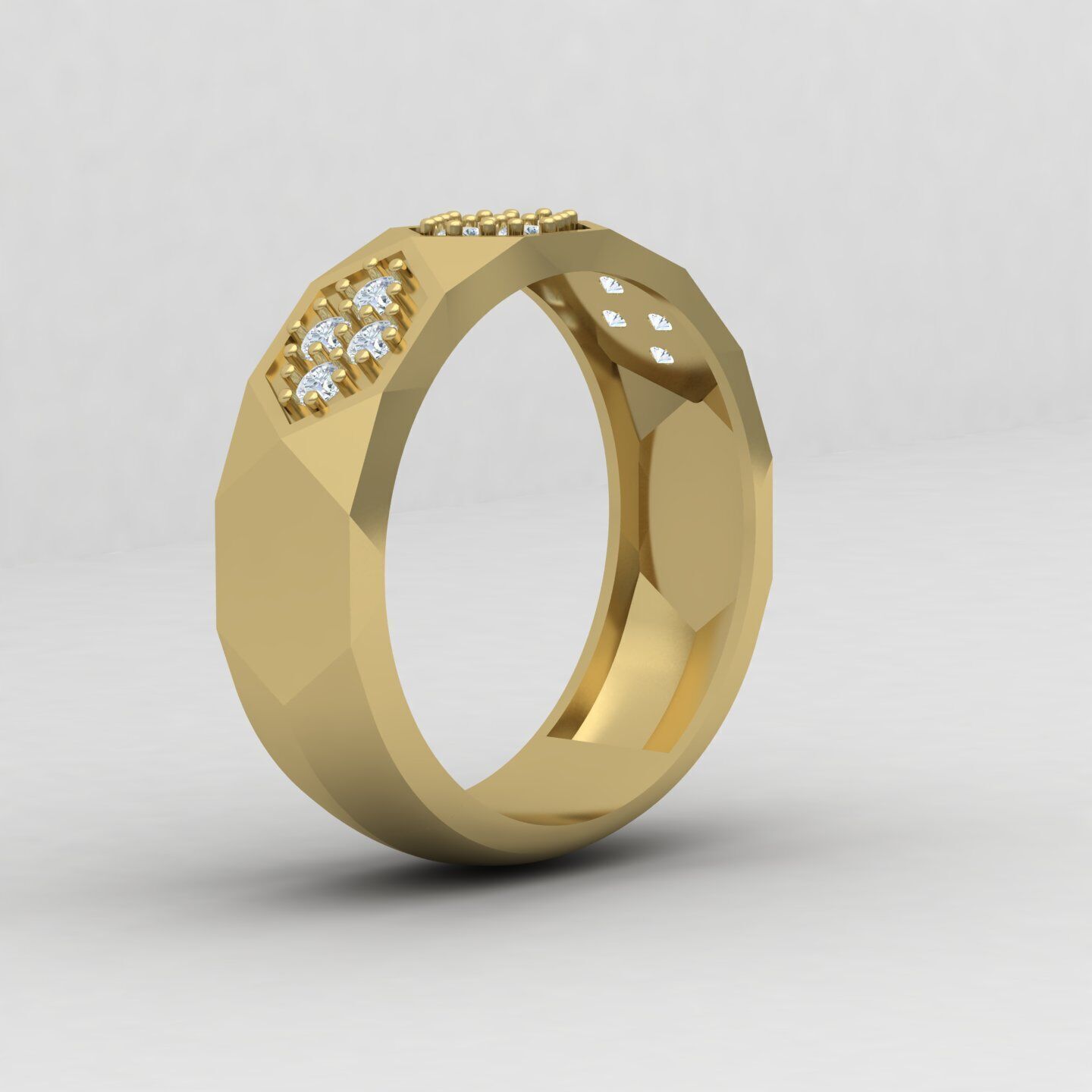 Facet ring 04 3D print model_5