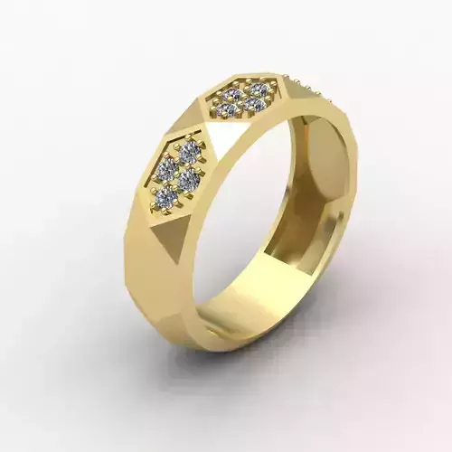 Facet ring 04 3D print model