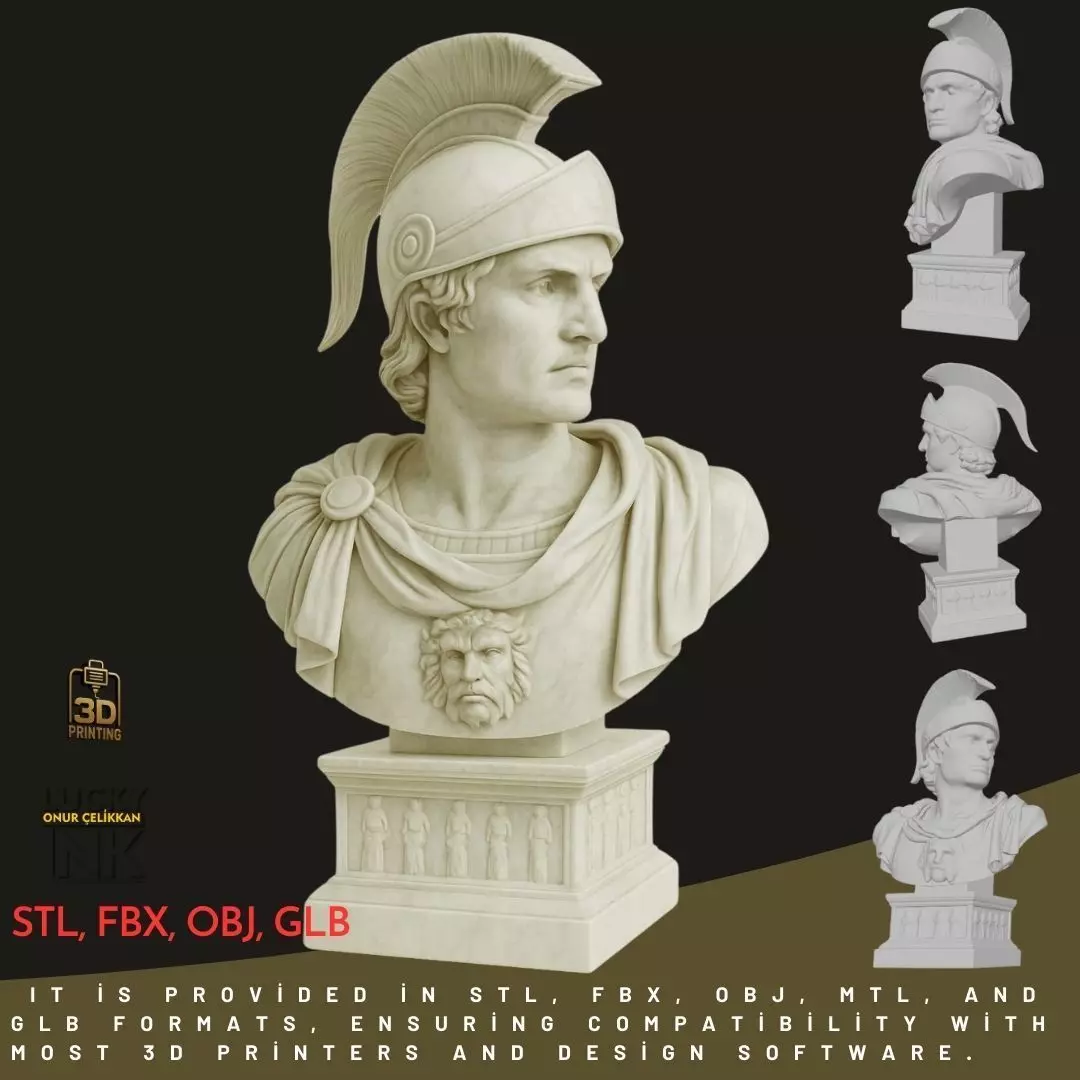 Ancient Roman Hero Figure 3D Printable STL FBX OBJ 3D print model_0