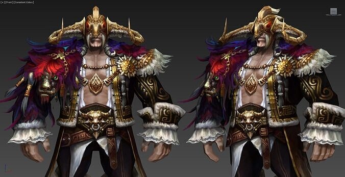 Eldric - the Warlord of Shadows Low-poly 3D model