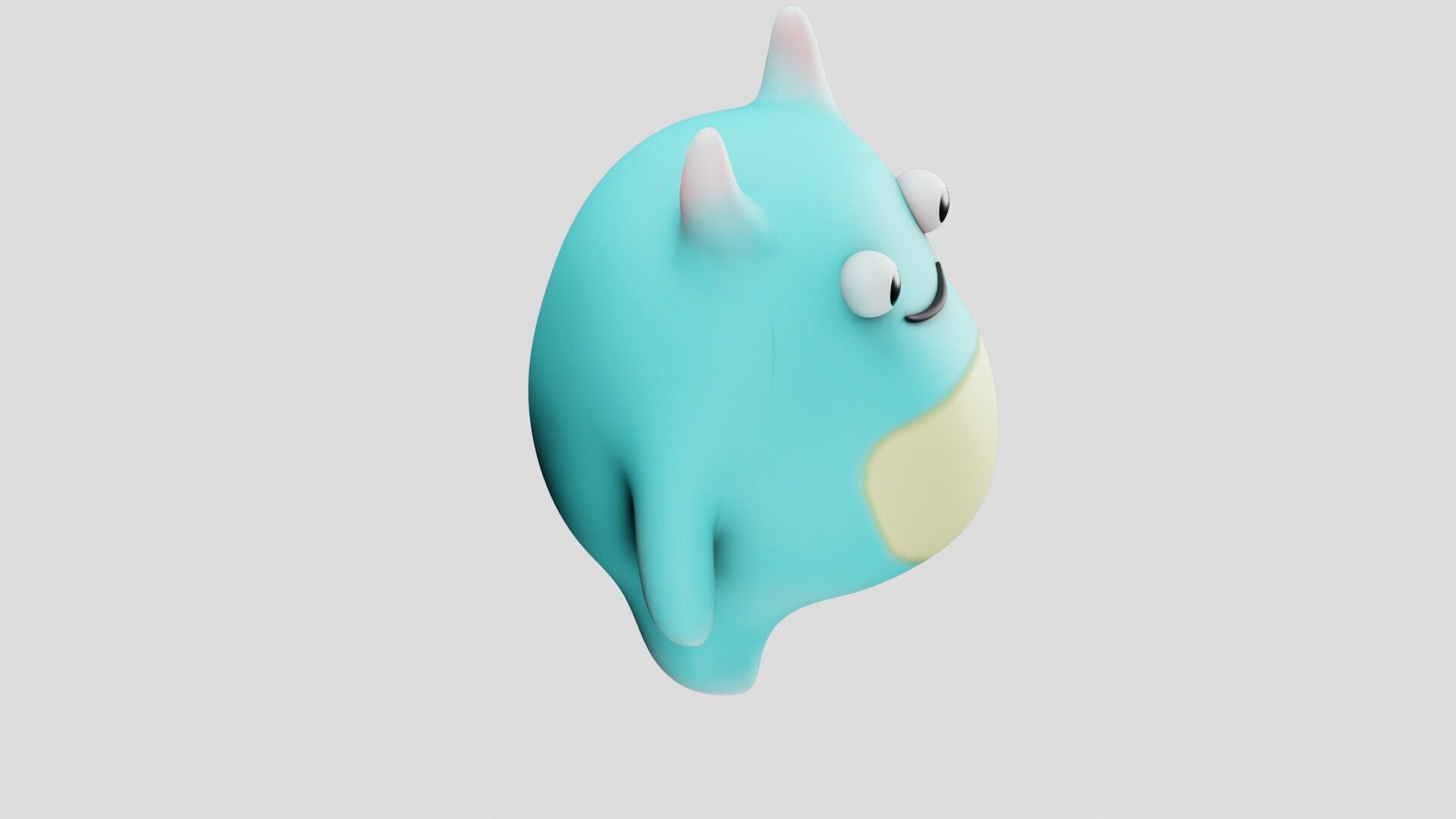  Chubbit the Friendly Monster Stylized Low Poly 3D Character Free low-poly 3D model_3