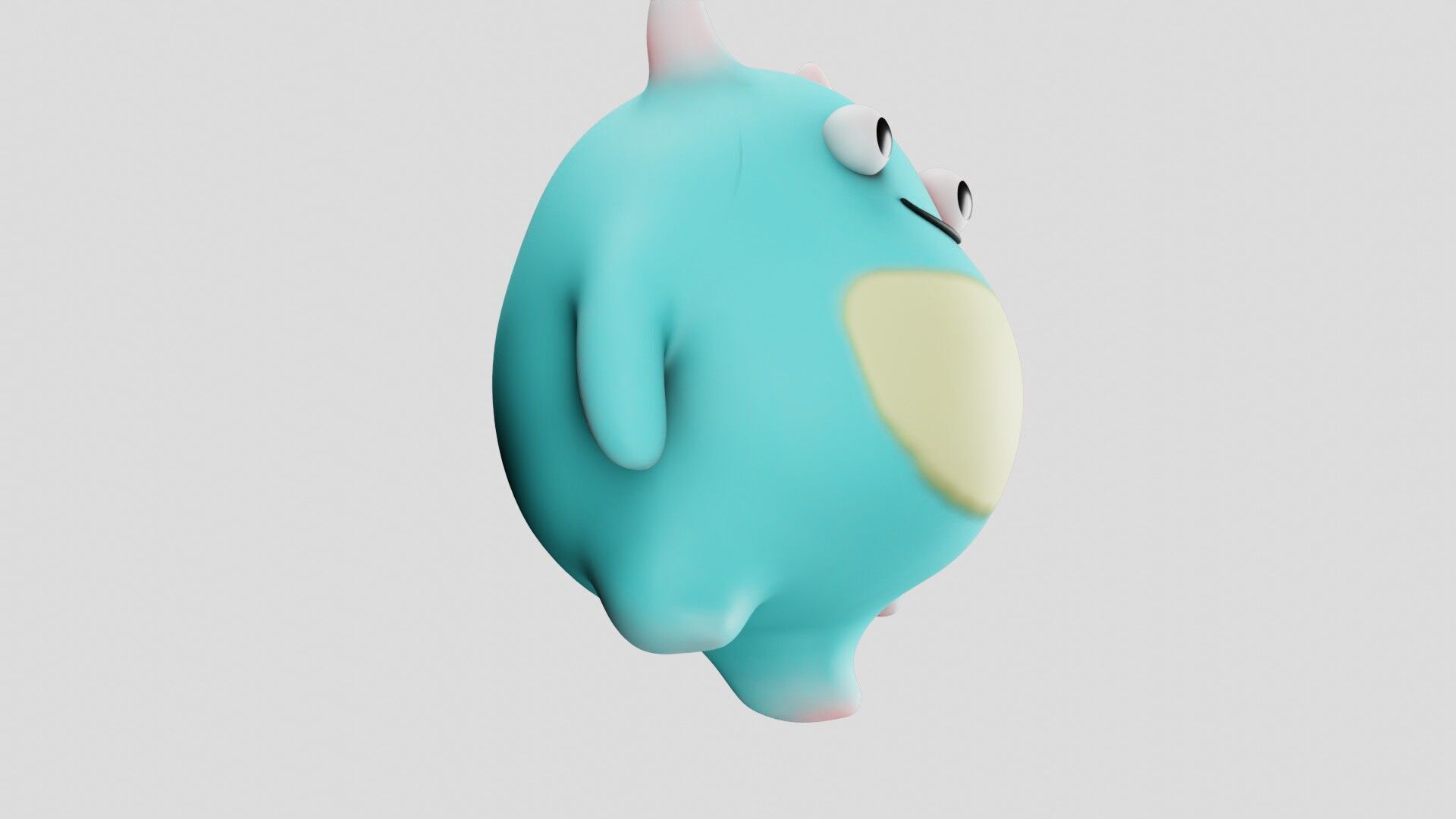  Chubbit the Friendly Monster Stylized Low Poly 3D Character Free low-poly 3D model_8