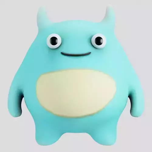  Chubbit the Friendly Monster Stylized Low Poly 3D Character Free low-poly 3D model